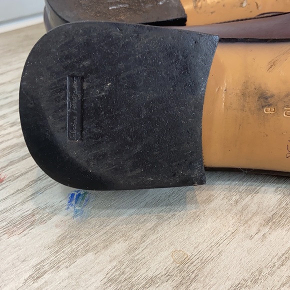 Salvatore FERRAGAMO Oxblood Leather Tassel Loafers Men Size 10B - Picture 7 of 9